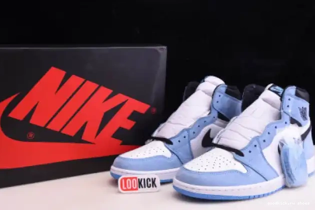 Rep RETRO 1 AIR WHITE UNIVERSITY 555088-134 BLUE JORDAN BLACK HIGH 0513